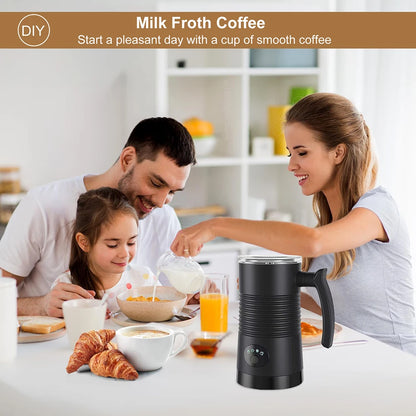 Electric Milk Frother Automatic Rotary Foamer for Coffee Cappuccino Latte 4 in 1 Hot and Cold Foam Maker Milk Frother Foamer