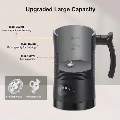 Electric Milk Frother Automatic Rotary Foamer for Coffee Cappuccino Latte 4 in 1 Hot and Cold Foam Maker Milk Frother Foamer