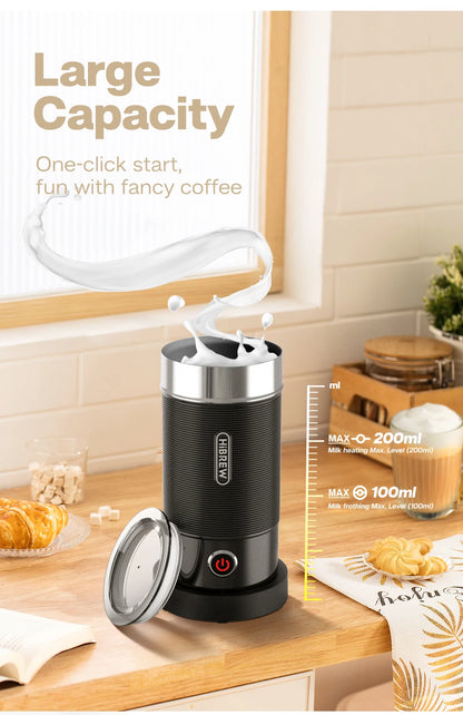 HiBREW Milk Frother Frothing Foamer Chocolate Mixer Cold/Hot Latte Cappuccino fully automatic Milk Warmer Cool Touch M1A